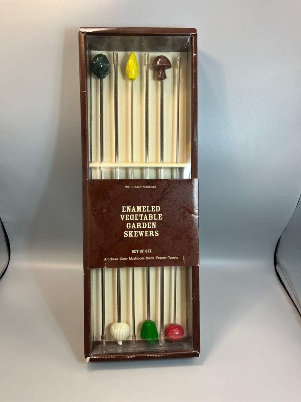 Williams-Sonoma Enameled Vegetable Garden Skewers Set Of 6 Unused Inbox